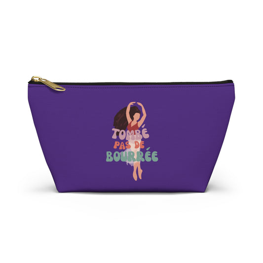 "Tombé Pas de Bourrée" Makeup Bag – Elegant Ballet Dancer Graphic – Ballet-Themed Zipper Pouch for Cosmetics, Accessories & Dance Gifts