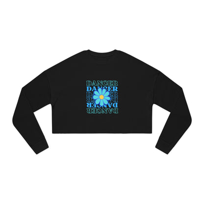 "Dancer" Floral Text Graphic – Women’s Cropped Fleece Sweatshirt