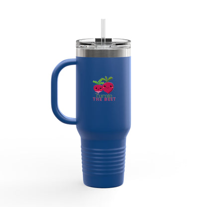 "Turnip the Beet" 40oz Insulated Travel Mug – Cute Veggie Dance Pun Tumbler for Music & Dance Lovers | Jete Shop 🥬🎶✨