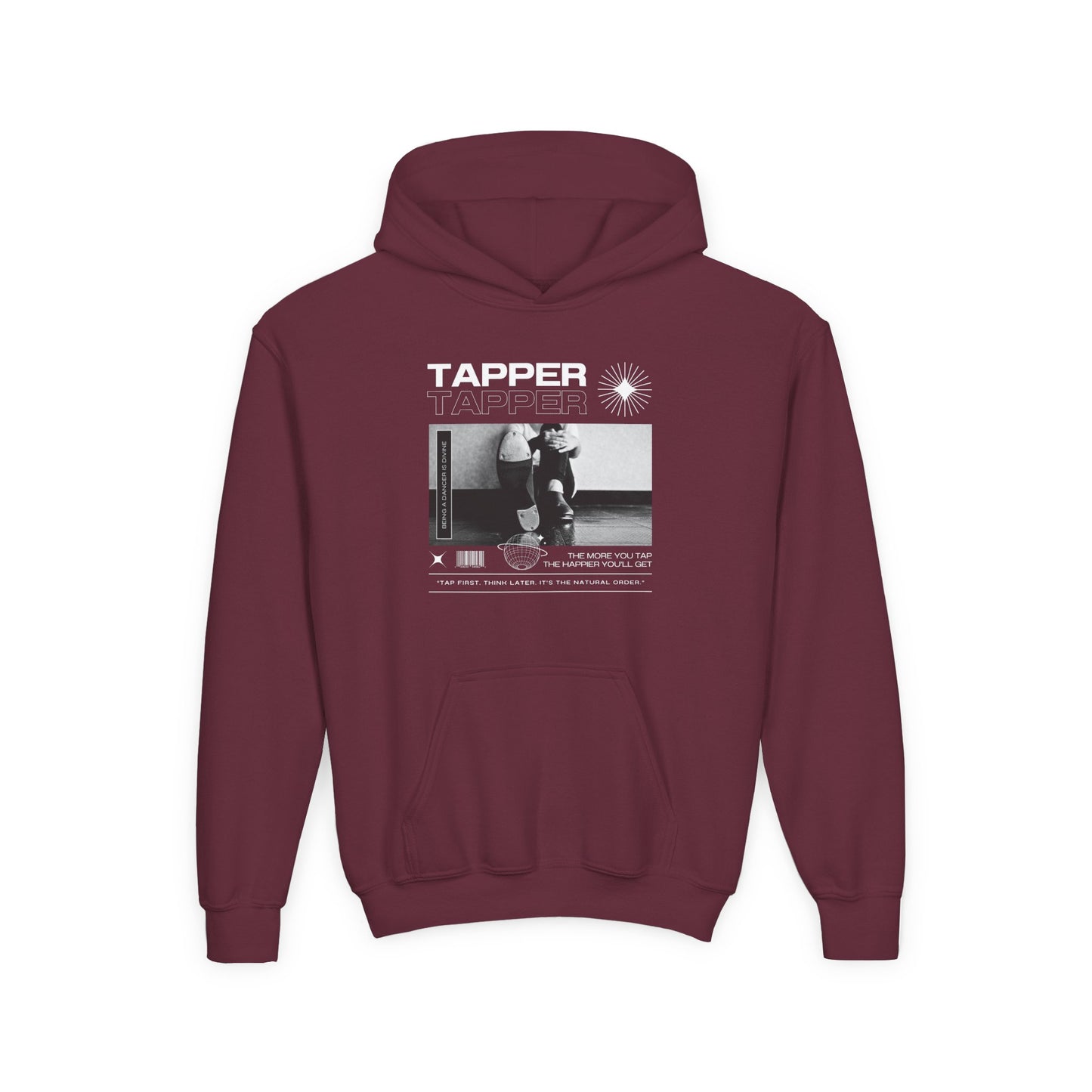 “Tapper” Tap Shoes Streetwear Graphic | Unisex Youth Hoodie – Tap Dance Hoodie for Kids & Young Performers