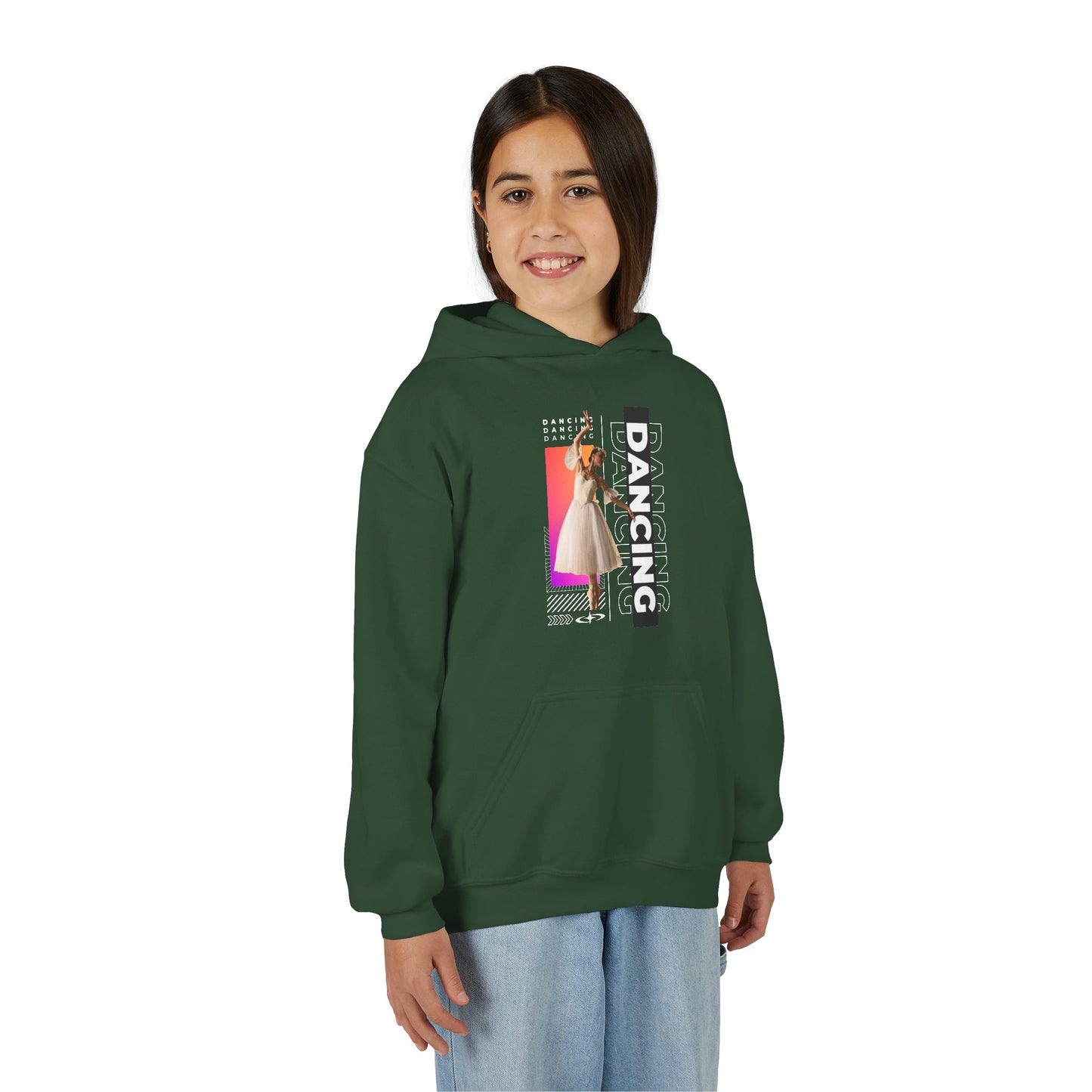 “Dancing” Female Dancer Streetwear Graphic | Unisex Youth Hoodie – Dance Hoodie for Kids & Young Performers