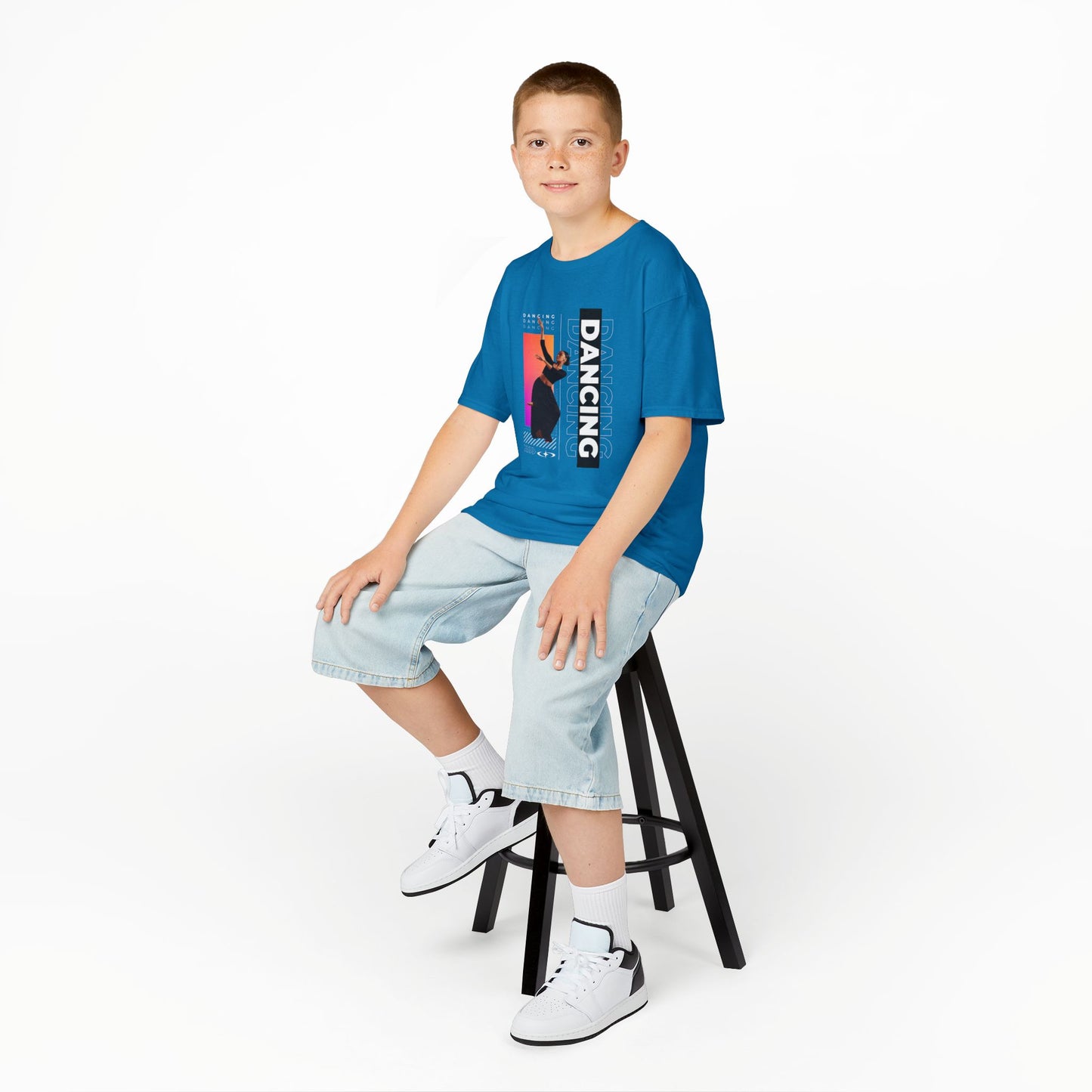 “Dancing” Youth Short Sleeve T-Shirt – Streetwear-Inspired Female Dancer Design – Trendy Kids Dance Graphic Tee