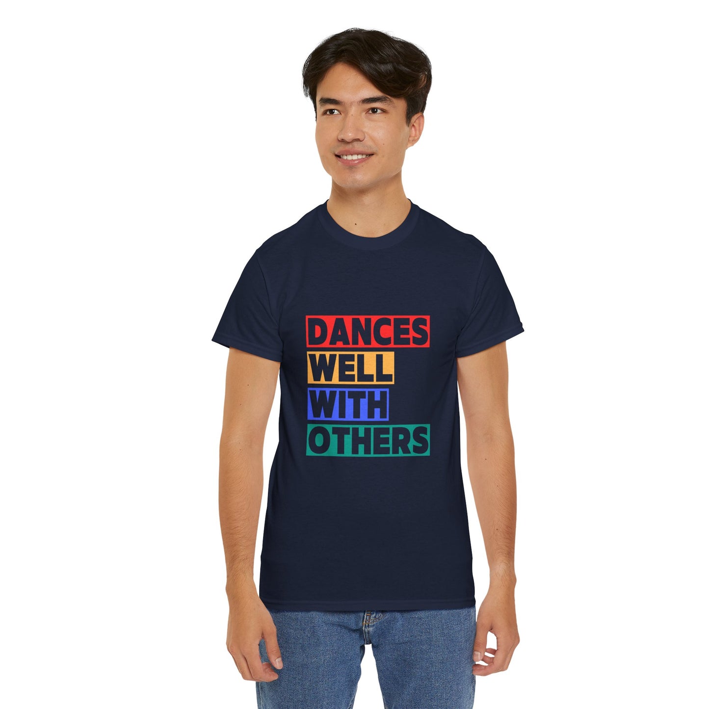 "Dances Well With Others" Unisex Heavy Cotton T-Shirt – Dance-Inspired Graphic Tee for Adults & Kids