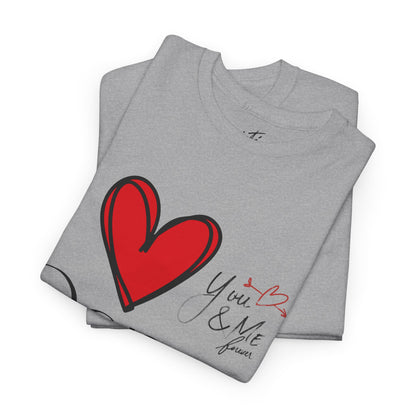 "I Love Dance" Unisex Heavy Cotton Tee – Hand-Drawn Heart & Note Graphic Dance Lover T-Shirt