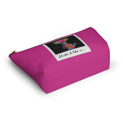 "Shake It Like a..." Makeup Bag – Carnival-Inspired Samba Dancer Graphic – Fun Dance-Themed Zipper Pouch for Cosmetics, Travel & Accessories