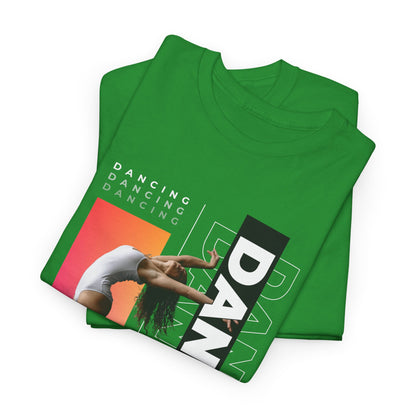 “Dancing” Streetwear-Inspired Female Dancer Unisex Heavy Cotton Tee – Urban Dance Graphic T-Shirt for Performers and Dance Lovers