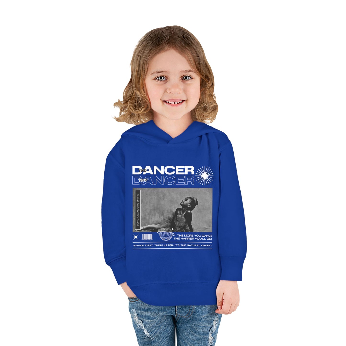 “Tiny Dancer” Toddler Pullover Hoodie – Streetwear-Inspired Ballet Dancer Graphic Sweatshirt for Kids