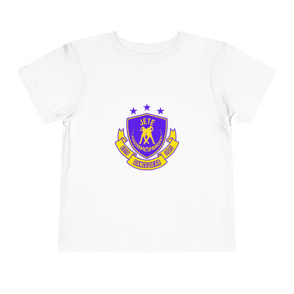 "Jeté Dance Gear" Toddler Dance T-Shirt – Collegiate-Inspired Dancer Graphic Short Sleeve Tee for Kids