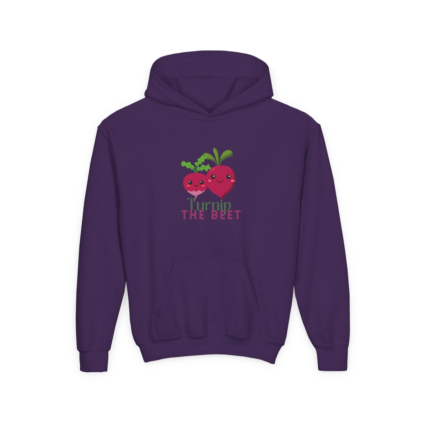 "Turnip the Beet" Youth Hooded Sweatshirt – Cute Vegetable Dance Pun Graphic Hoodie for Kids and Teens
