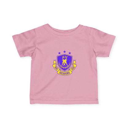 "Jeté Dance Gear" Infant Dance T-Shirt – Collegiate-Inspired Dancer Graphic Short Sleeve Tee for Babies