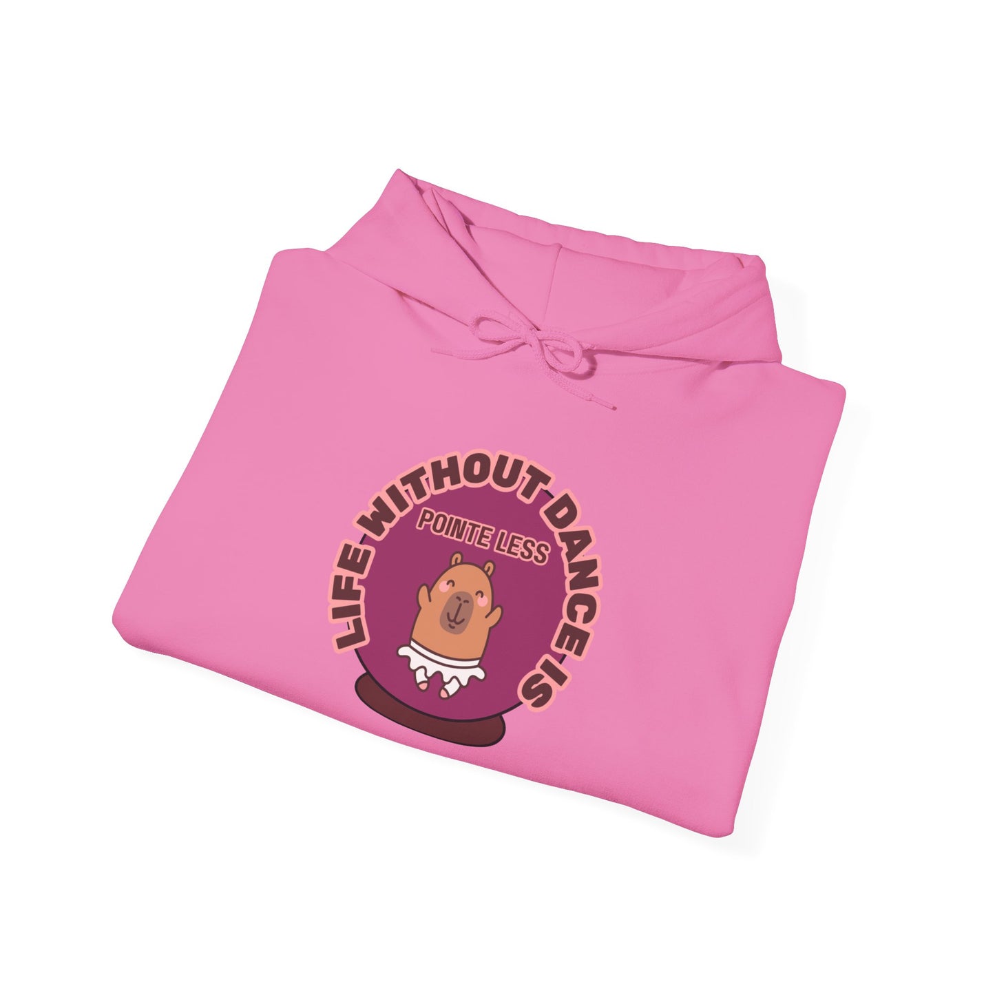 “Life Without Dance is Pointeless" Unisex Heavy Blend Hooded Sweatshirt – Cute Capybara Graphic Hoodie for Adults and Teens