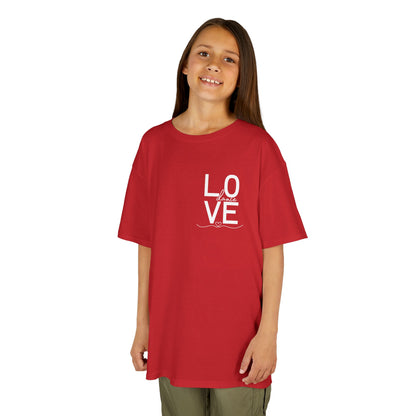 "LOVE Dance" Youth Short Sleeve Tee – Script Letter Graphic Dance Lover T-Shirt