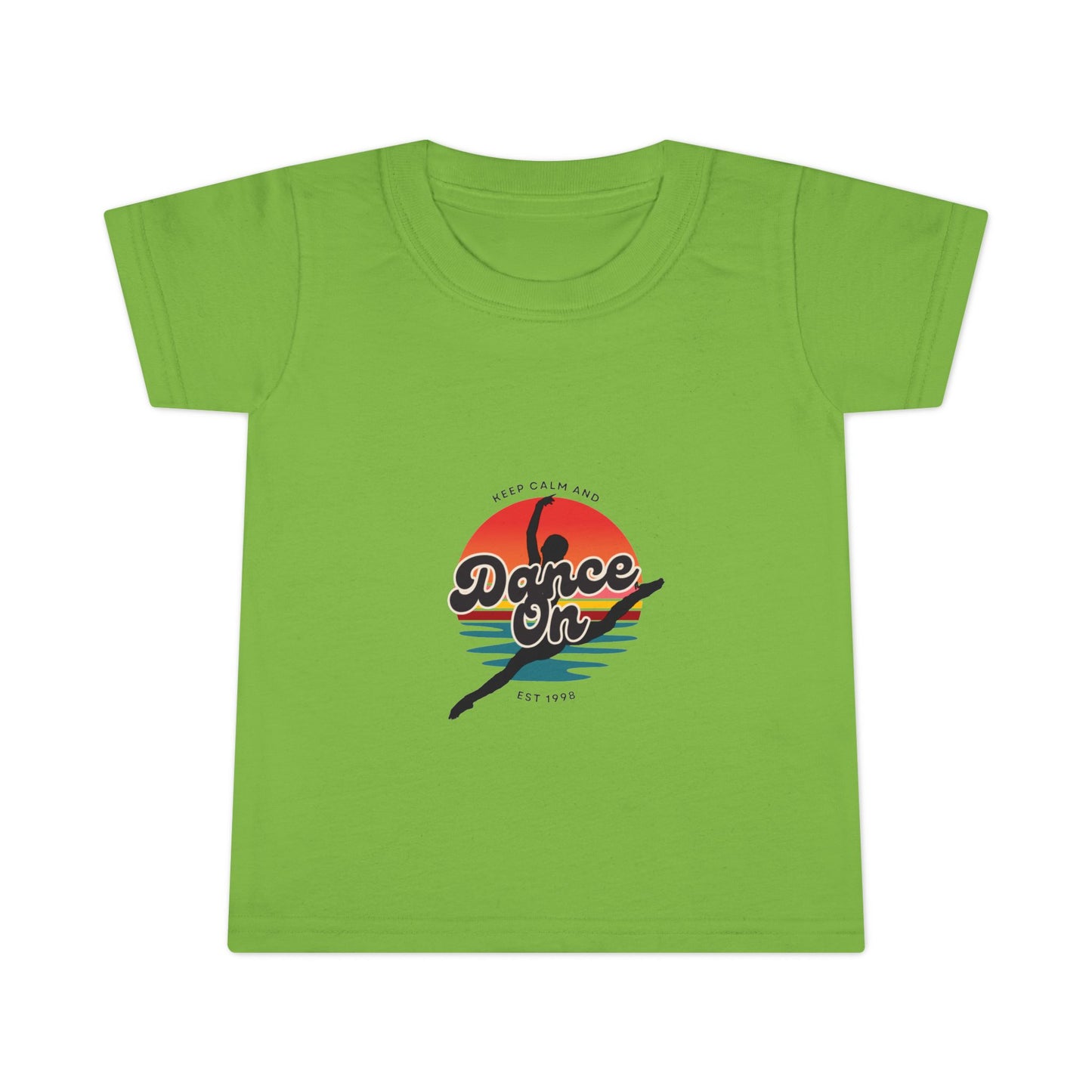 "Keep Calm and Dance On" Toddler Dance T-Shirt – Retro Graphic Short Sleeve Tee for Kids