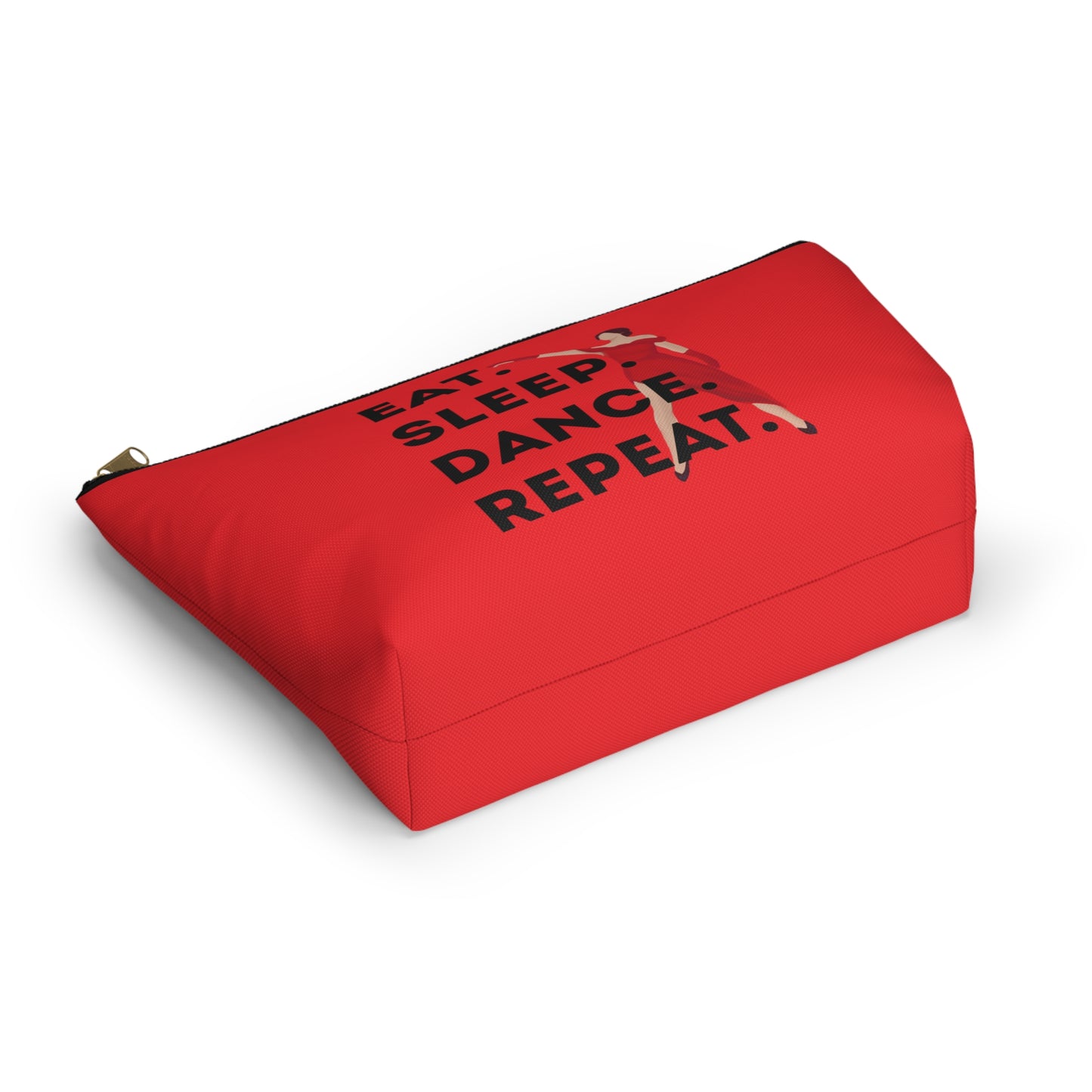 “Eat Sleep Dance Repeat” Makeup Bag – Bold Dancer Graphic – Dance-Themed Zipper Pouch for Cosmetics, Accessories & Travel Essentials