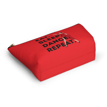 “Eat Sleep Dance Repeat” Makeup Bag – Bold Dancer Graphic – Dance-Themed Zipper Pouch for Cosmetics, Accessories & Travel Essentials