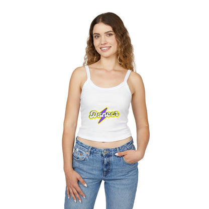 "Dancer" Women’s Spaghetti Strap Tank Top – Superhero-Inspired Dancer Graphic | Empowering Dance Apparel for Strong & Stylish Performers