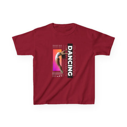 “Dancing” Youth Short Sleeve T-Shirt – Streetwear-Inspired Female Dancer Graphic – Stylish Kids Dance Apparel Tee