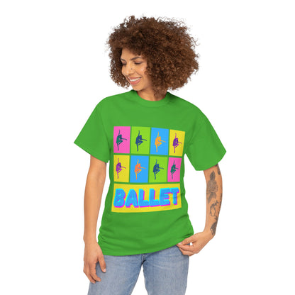 "Ballet" Pop Art Inspired Dance Graphic Unisex Heavy Cotton Tee – Artistic Ballet Dancer T-Shirt for Dance Lovers