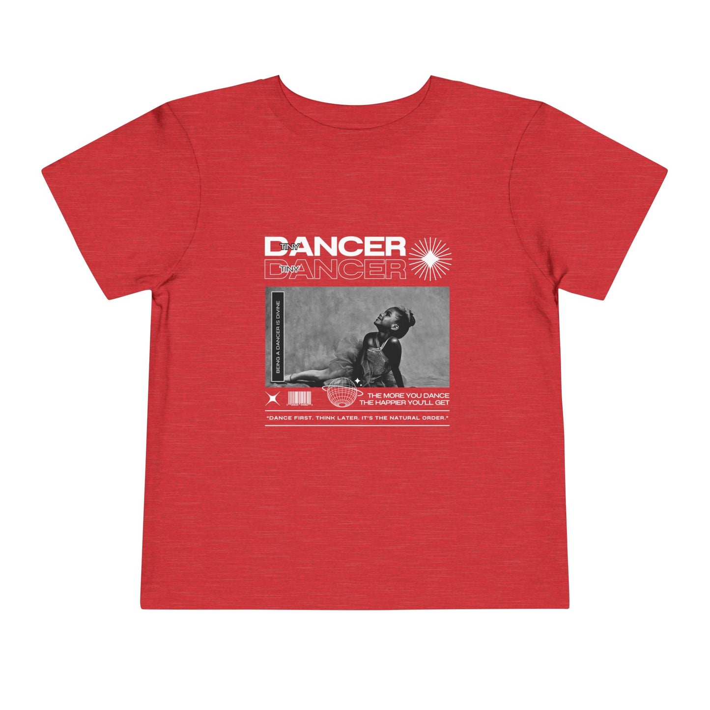 “Tiny Dancer" Toddler Short Sleeve T-Shirt – Streetwear-Inspired Recital Photo Graphic Tee for Kids