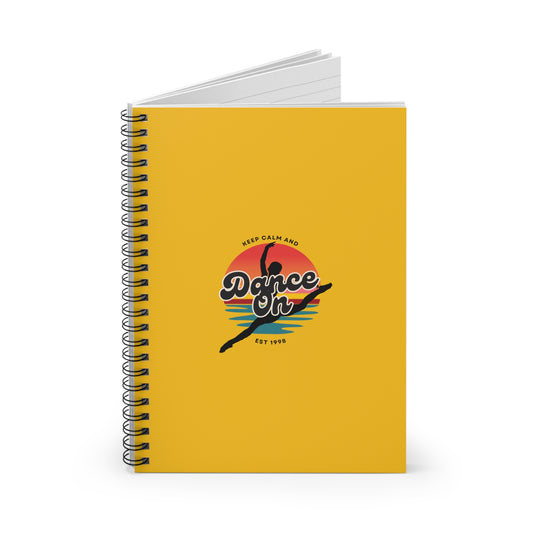 "Keep Calm and Dance On" Spiral Notebook – Retro Dance Journal with Colorful Graphic for Dancers, Students & Creative Writers