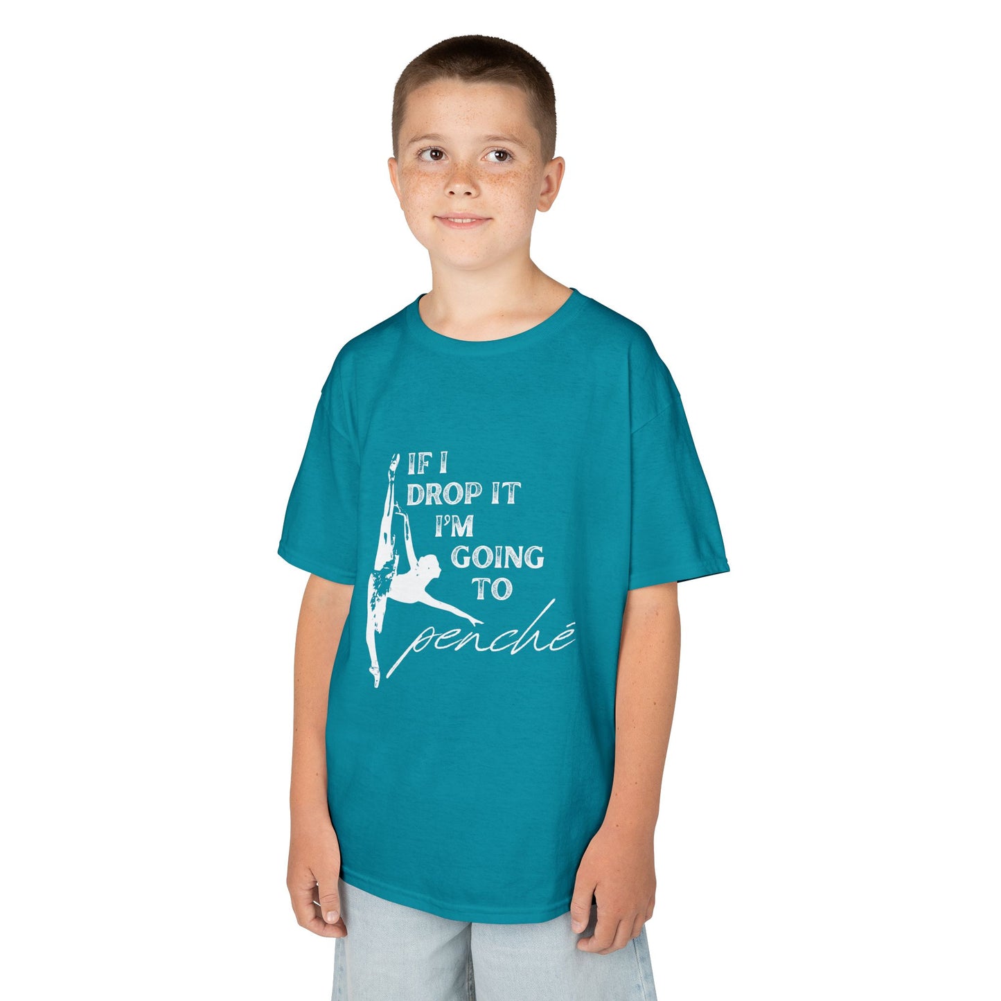 “If I Drop It, I’m Going to Penché” Funny Dance T-Shirt – Youth Short Sleeve Tee with Dancer Graphic and Optional Name or Studio Personalization