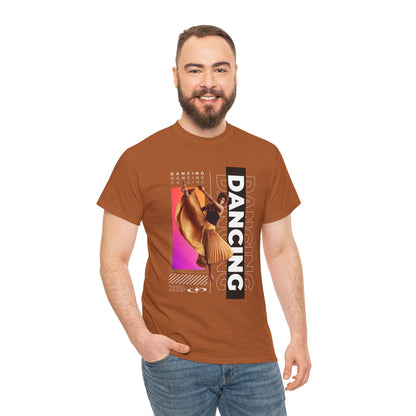 “Dancing” Streetwear-Inspired Female Dancer Unisex Heavy Cotton Tee – Urban Dance Graphic T-Shirt for Performers and Dance Lovers