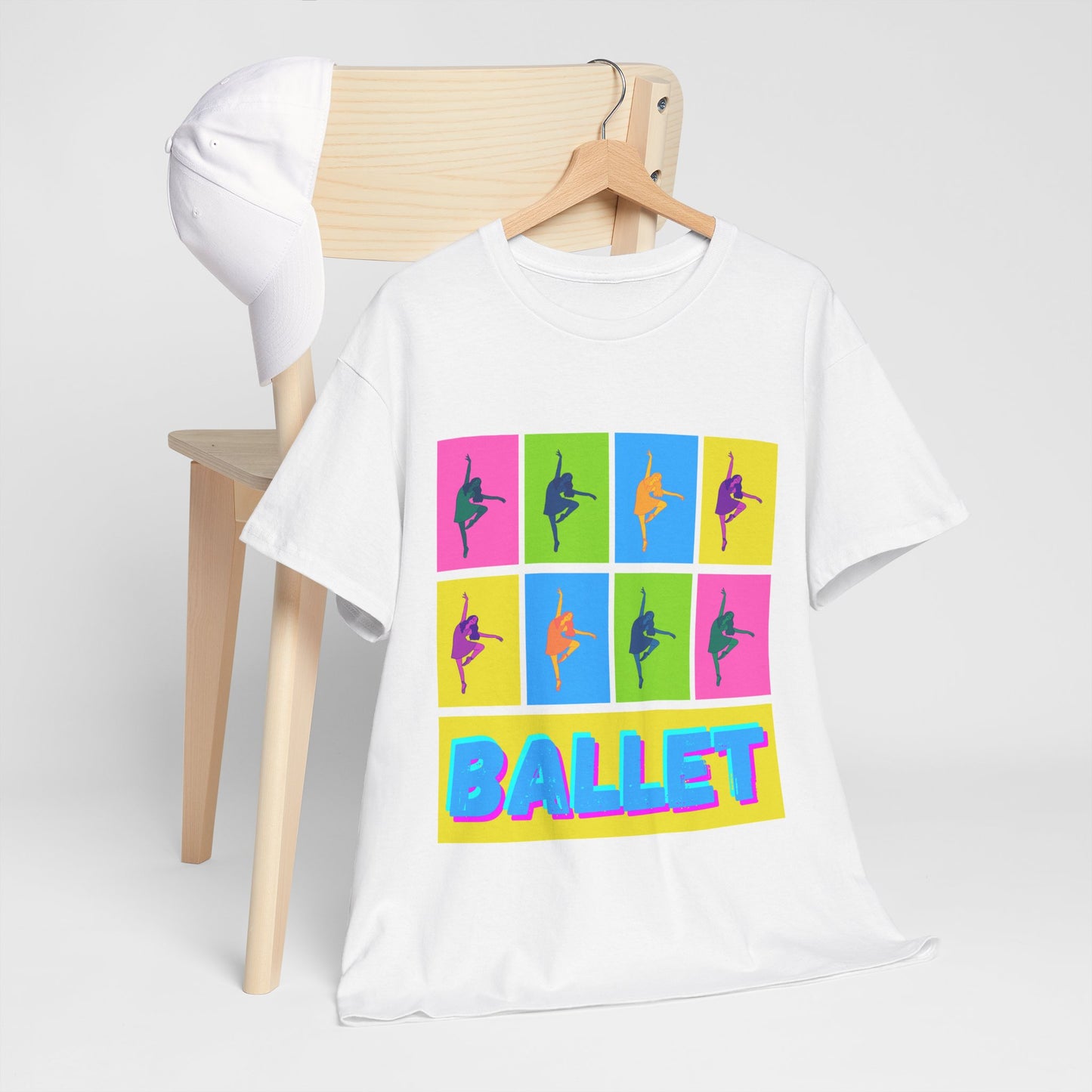"Ballet" Pop Art Inspired Dance Graphic Unisex Heavy Cotton Tee – Artistic Ballet Dancer T-Shirt for Dance Lovers