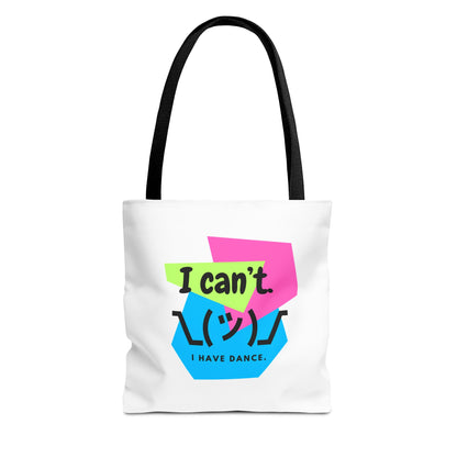 "I Can't. I Have Dance." – 80s Retro Emoji Canvas Tote Bag for Dancers | Funny Dance Quote Reusable Shoulder Bag