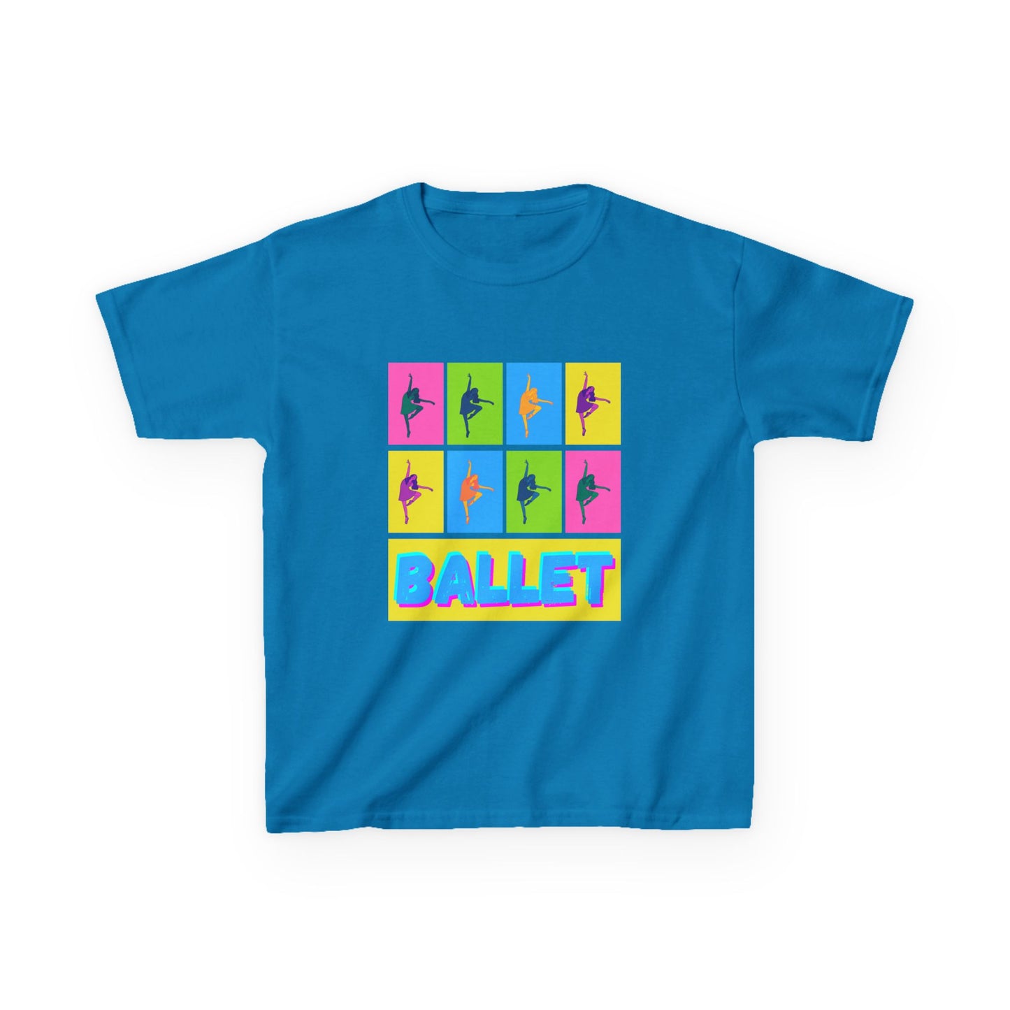 "Ballet" Youth Short Sleeve T-Shirt – Pop Art Inspired Design with Ballet Dancer Graphics – Dance Apparel for Kids