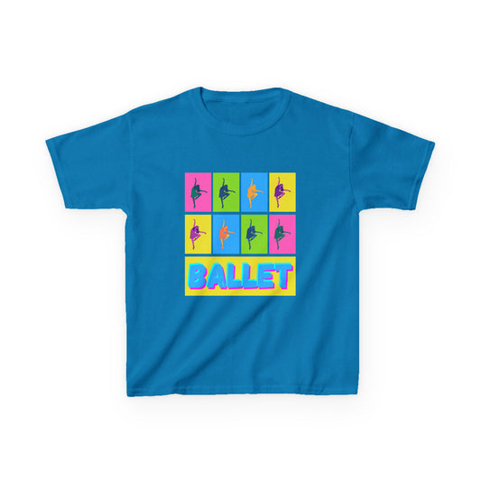 "Ballet" Youth Short Sleeve T-Shirt – Pop Art Inspired Design with Ballet Dancer Graphics – Dance Apparel for Kids
