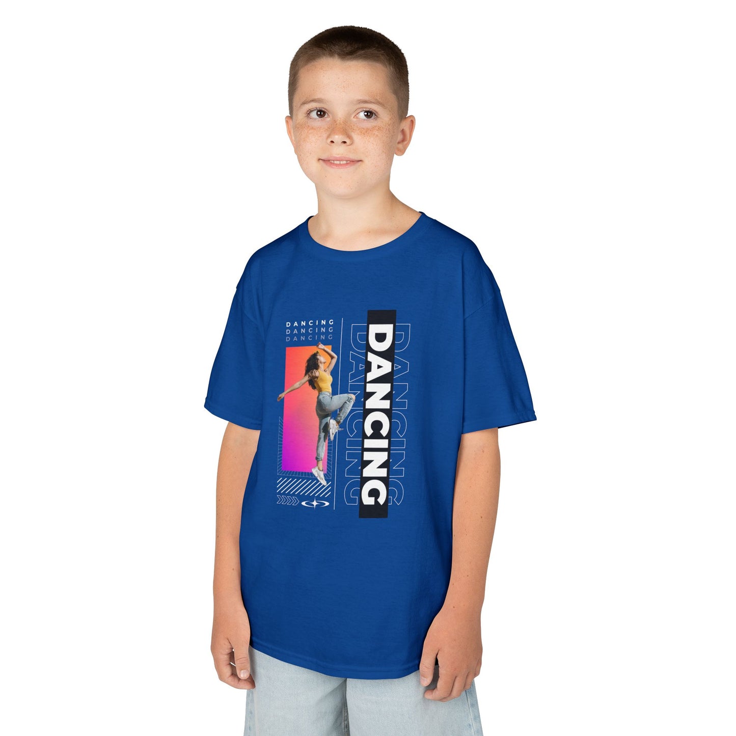 "Dancing" Youth Short Sleeve T-Shirt – Streetwear-Inspired Design with Female Dancer Graphic – Trendy Dance Apparel for Kids