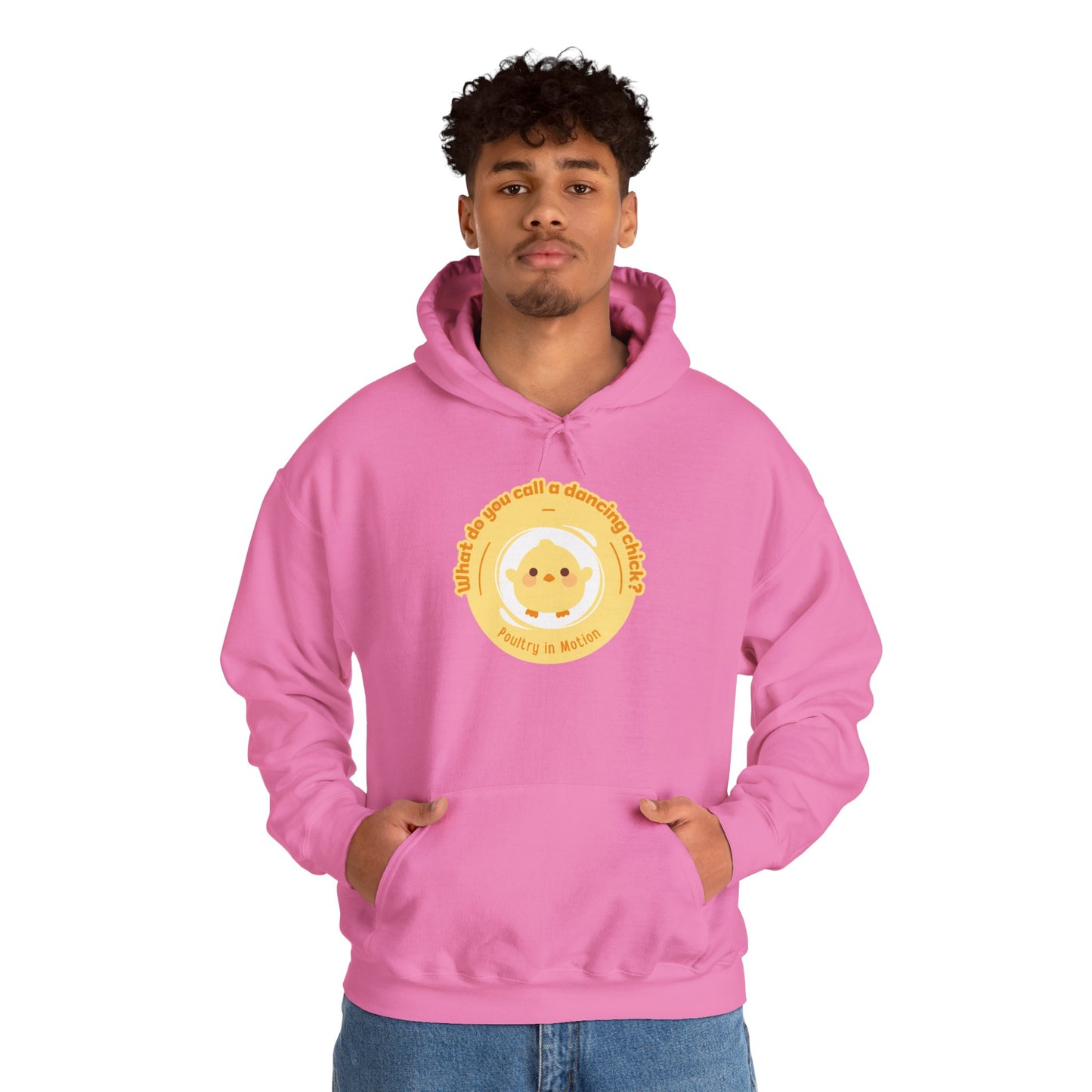 "What do you call a dancing chick? Poultry in Motion" Unisex Dance Hoodie – Funny Dancing Chick Graphic Sweatshirt for Dancers