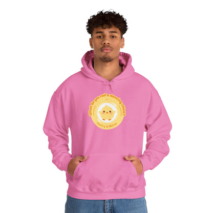 "What do you call a dancing chick? Poultry in Motion" Unisex Dance Hoodie – Funny Dancing Chick Graphic Sweatshirt for Dancers