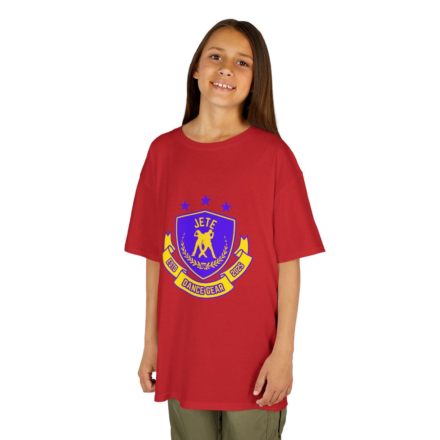 "Jeté Dance Gear" Youth Short Sleeve Tee – Collegiate-Inspired Dancer Graphic Shirt for Kids