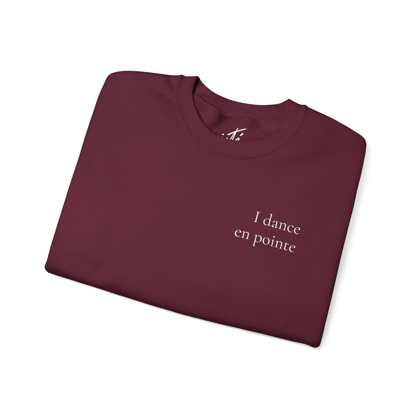 “I Dance en Pointe” - Optional Personalized Sleeve - Ballet Unisex Heavy Blend™ Crewneck Sweatshirt with Front and Back Print
