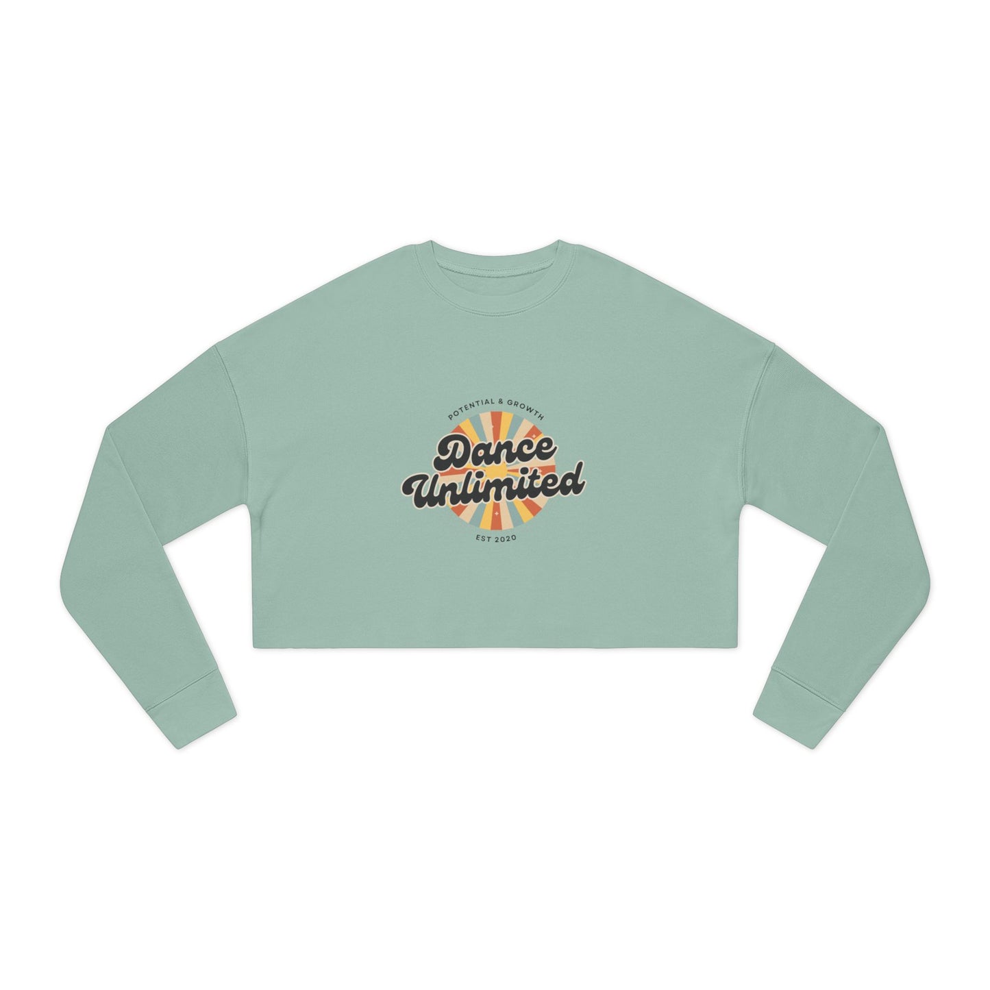 "Dance Unlimited – Potential & Growth" Women’s Cropped Sweatshirt | Retro Dance Graphic Pullover for Dancers