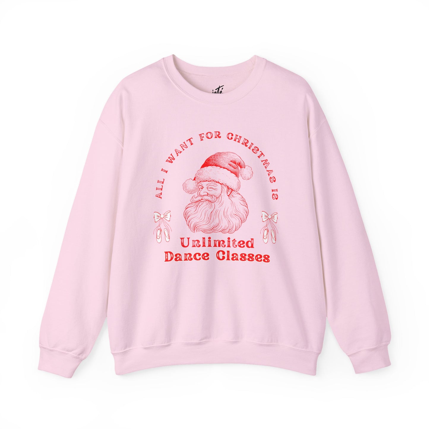 “All I Want for Christmas Is Unlimited Dance Classes” ADULT SWEATSHIRT Unisex Heavy Blend Crewneck with Vintage Santa – Festive Holiday Dance Sweatshirt for Dancers & Studios