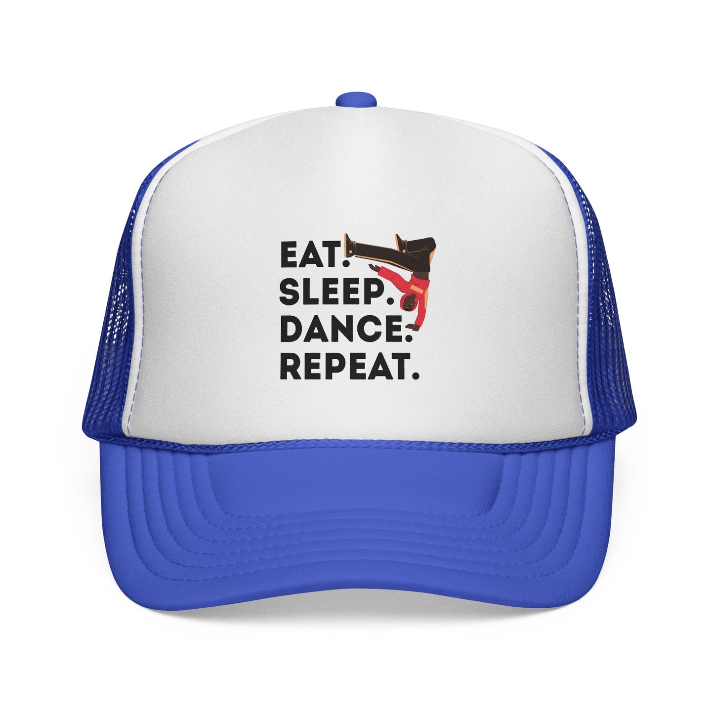 "Eat Sleep Dance Repeat" Trucker Hat – B-Boy Breakdance Graphic Cap for Dancers | Unisex Streetwear Dance Hat