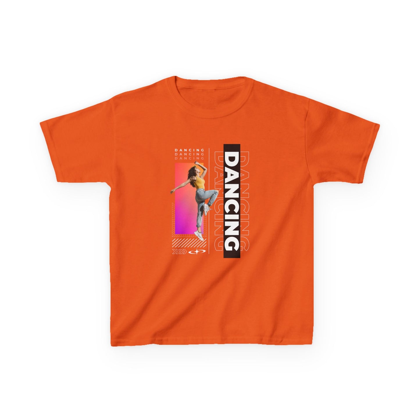 "Dancing" Youth Short Sleeve T-Shirt – Streetwear-Inspired Design with Female Dancer Graphic – Trendy Dance Apparel for Kids