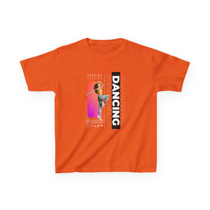 "Dancing" Youth Short Sleeve T-Shirt – Streetwear-Inspired Design with Female Dancer Graphic – Trendy Dance Apparel for Kids