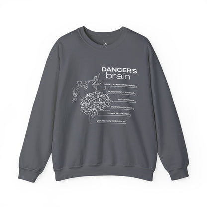 “Dancer’s Brain” Funny Dance Anatomy Sweatshirt – Unisex Heavy Blend Crewneck with Optional Name or Studio Personalization
