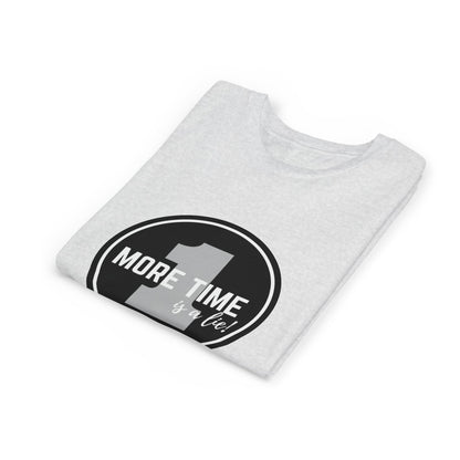 “One More Time is a Lie” Bold Emblem Dancer Graphic T-Shirt for Kids – Funny Dance Rehearsal Shirt - Youth Dance Tee