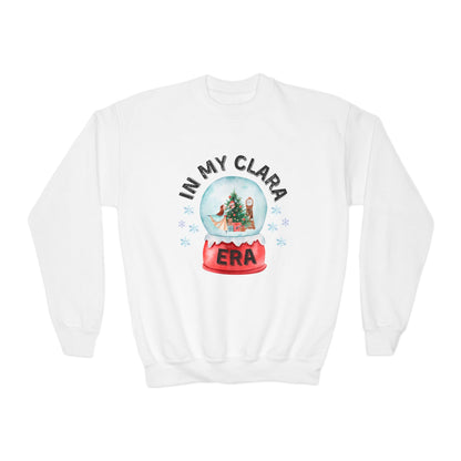 “In My Clara Era” YOUTH Sweatshirt – Ballet Nutcracker Crewneck for Kids | Youth Heavy Blend Dance Apparel