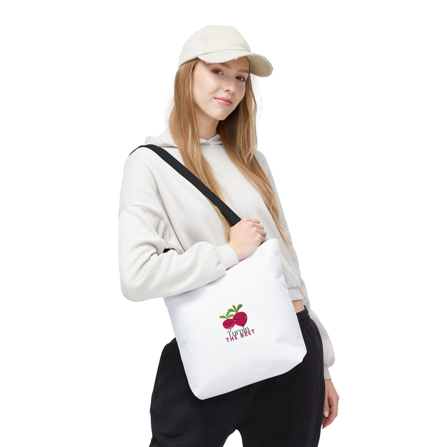 "Turnip the Beet" Canvas Tote Bag – Cute Veggie Graphic Dance-Themed Reusable Bag for Grocery Runs, Dance Class & Everyday Use