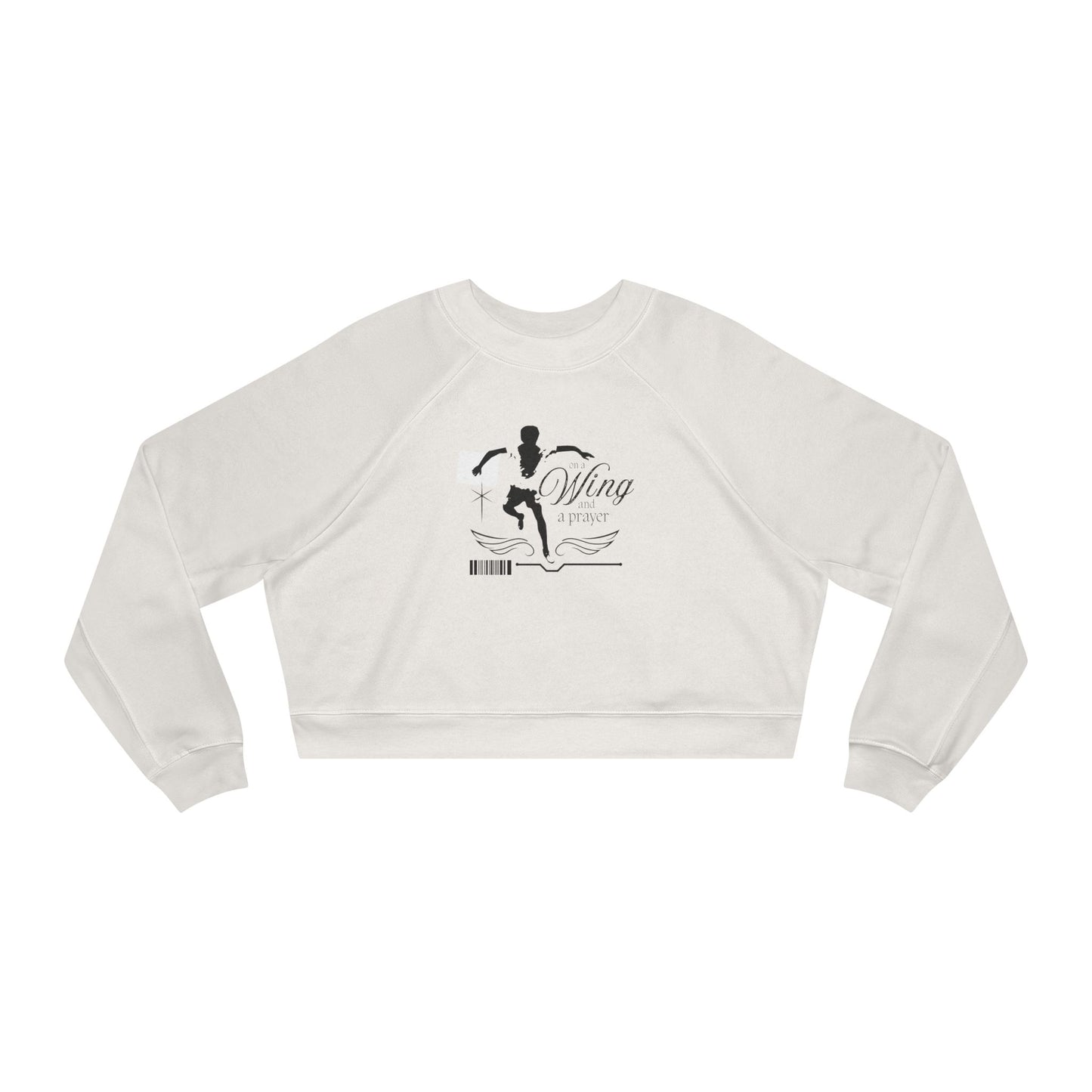 “On a Wing and a Prayer” Tap Dancer One-Footed Wing Graphic | Streetwear-Inspired Tap Dance Sweatshirt for Dancers & Performers - Women’s Cropped Sweatshirt