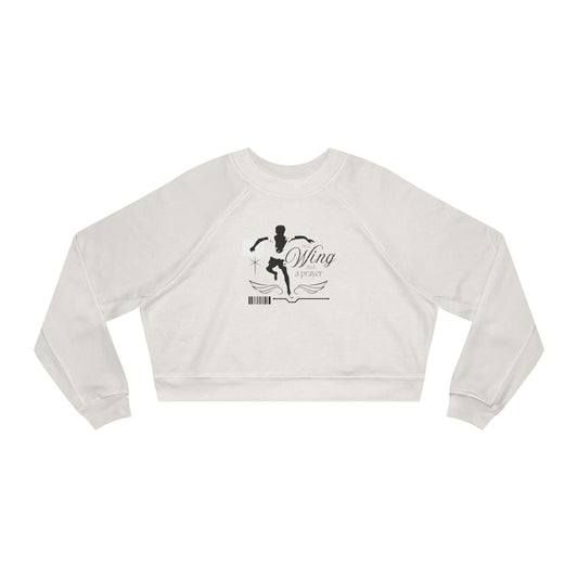 “On a Wing and a Prayer” Tap Dancer One-Footed Wing Graphic | Streetwear-Inspired Tap Dance Sweatshirt for Dancers & Performers - Women’s Cropped Sweatshirt