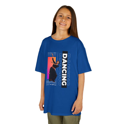 “Dancing” Youth Short Sleeve T-Shirt – Streetwear-Inspired Female Dancer Design – Trendy Kids Dance Graphic Tee