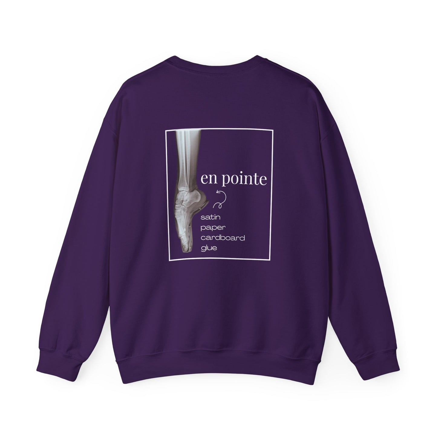 “I Dance en Pointe” - Optional Personalized Sleeve - Ballet Unisex Heavy Blend™ Crewneck Sweatshirt with Front and Back Print