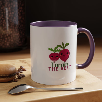 "Turnip the Beet" Accent Coffee Mug – Funny Dance Pun Ceramic Mug for Dancers and Music Lovers