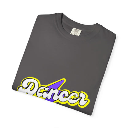 "Dancer" Unisex Garment-Dyed T-Shirt – Superhero-Style Bold Graphic Tee – Dance Power Shirt for Performers & Movers